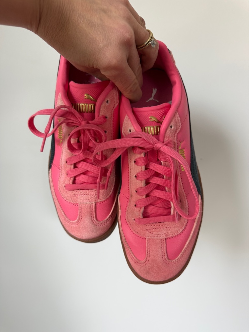 Puma Women's Sneakers in hot pink and navy - Picture 6 of 8